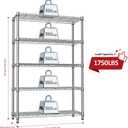 IZEUK 1750LBS Garage Shelving Wide Storage Shelves 5 Tier Metal Shelves Heavy Duty Adjustable Utility Shelf Rack (Chrome, 5 Tier, 15.7" D x 45.3" W x 70.9" H)