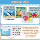 4 Pcs Paint by Sticker Books Sticker by Number Books Activity Book Puzzle Book Craft Art Gift with Dinosaur Unicorn Ocean Animal 32 Pictures