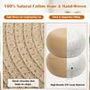 Briwooody 2 Pcs Handmade Round Cotton Knitted Low Pouf Ottoman