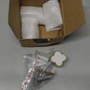 Solid Brass Decorative Wall Hooks, Coat Backpack Purse Screw-In Hangers, Wall Mounted Fancy Champagne Gold Hooks (Seashell White 4 Pack)