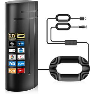 2026 Upgraded 3600+ Miles Range TV Antenna Indoor Outdoor, Amplified Digital TV Antenna for SmartTV and All OlderTV - 36ft HD Cable - 300+ Channels - Support 4K 8K 1080p and Other Resolutions