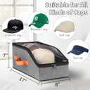 Baseball Cap Organizer - 4pcs, Hat Storage Box and Closet Organizer with Hooks and Adjustable Straps