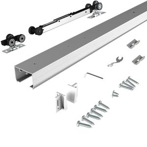 JUBEST 6FT Pocket Door Hardware and Track Set with Soft Close Mechanism