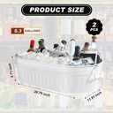 Lallisa 2 Pcs 5.3 gallons Galvanized Beverage Tub Galvanized Bucket Metal Ice and Drink Bucket with Handles Tub for Parties Farmhouse Home Pool Bar (White) (EXP 12/31/36)