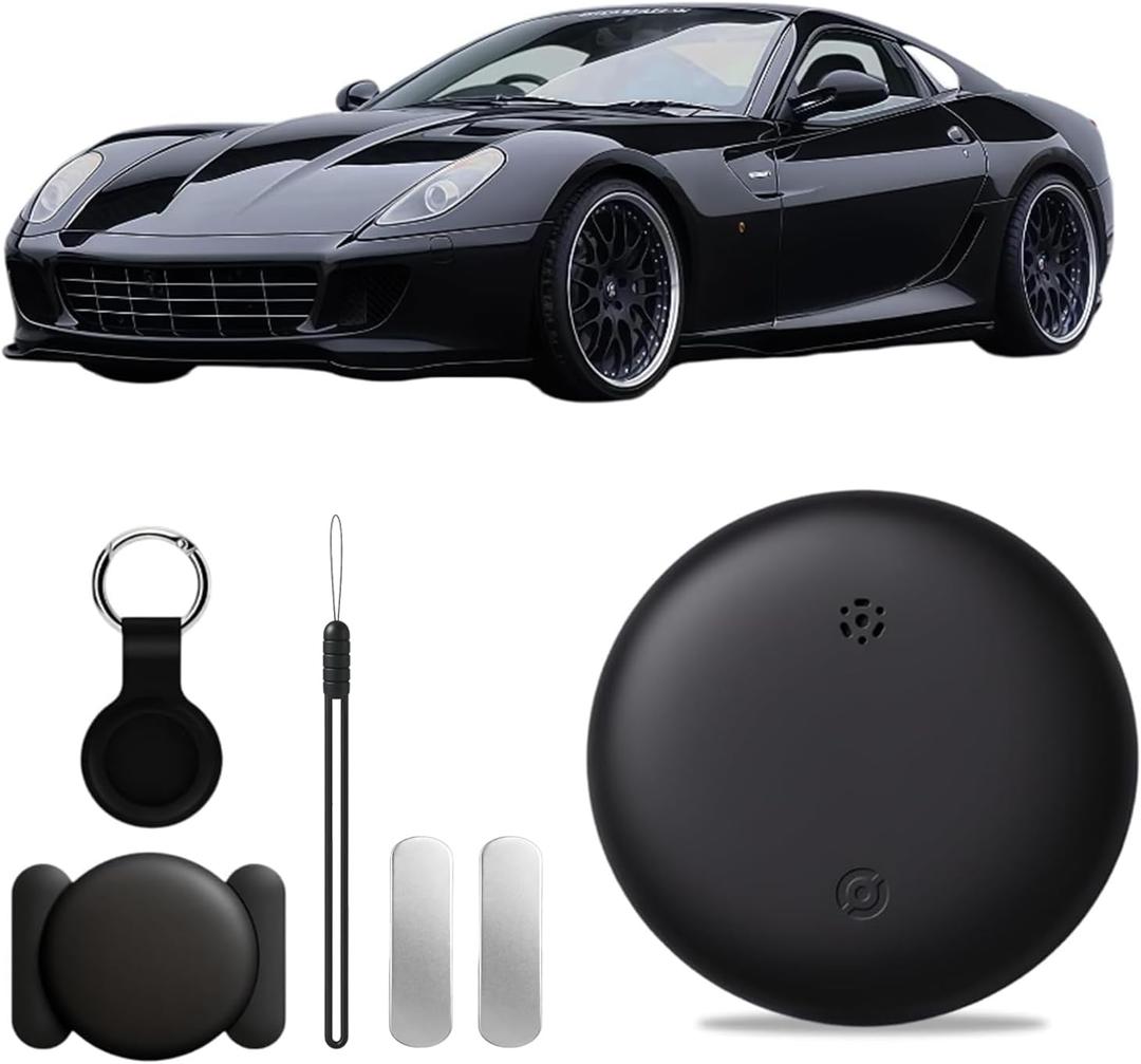GPS Tracker Device for Vehicles,Non Detectable GPS Tracker for Android and iPhone with Real-Time Tracking,Hidden Car Tracker Device,No Monthly Fee,No SIM,for Cars, Kids, Pets(Matte Black)