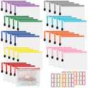 AOBOPLE 36pcs Mesh Zipper Pouch,4.9x6.3 inch Waterproof Zipper Bags with Colored Stickers 9 Colors Plastic Zipper Pouches Small Organizing Bags for Travel Storage and Office Supplies