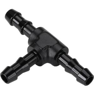 1/4" 6mm Hose Barb Tee T Fitting Adapter Aluminum Black