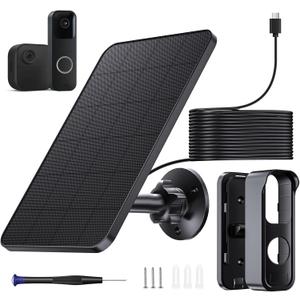 4W Solar Panel Charger for Blink Video Doorbell & OutdoorLimited to Camera 4th Gen with No-Drill Mounting Bracket, with 13ft USB-C Cable, IP65 Waterproof.
