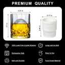 Whiskey Glasses Set of 2 with Ice Ball Molds, 10 oz Crystal Old Fashioned Rocks Glasses, Bourbon Glass in Gift Box, Premium Barware for Whiskey, Scotch, Bourbon, Cognac, Cocktails, Gift for Men