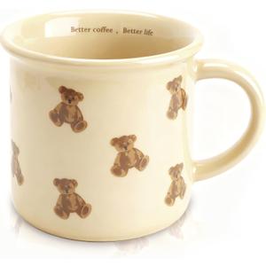 Vintage Teddy Bear Small Coffee Mug,Cute Coffee Cups,Cute Novelty Ceramic Cup for Women, Tea or Milk.Gift for Teachers, Kids or Office -10oz (Bear)