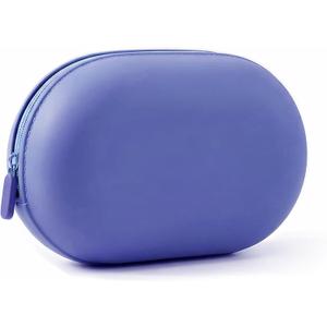 Silicone Makeup Bag, Travel Cosmetic Organizer Pouch with Zipper for Women (Blue)