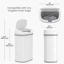 iTouchless 13 Gallon Oval Motion Sensor Garbage Container with Odor Filter, 50L Touchless Stainless Steel Kitchen Bin, Smart Automatic Lid, Fingerprint-Proof, Soft-Close, Matte White