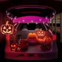 Halloween Pumpkin Night Lights, 15.35" x 15.86" Lighted Silhouette Decor for Window, Door, Wall, Glowing Pumpkin Holiday Display, 6Hr Timer, Battery/USB & Plug-in Lights Sign for Kids Party Decor 1pc