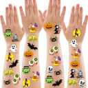 4 x JOYIN 144 PCS Halloween Temporary Tattoos for Kids, 12 Designs Bulk Fake Tattoos Stickers for Halloween Party Favors Decorations, Supplies Trick or Treat Game Gifts Goodie Bags, Class Game Prizes