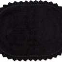 DII Crochet Collection Reversible Bath Mat, Small Oval, 17x24, Black