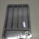 Aujen Silverware Organizer - Expandable Kitchen Drawer Organizer, Adjustable Utensil Organizer, Cutlery Tray for Forks, Knives, Multipurpose Kitchen Organizers and Storage Solution, Grey, Medium