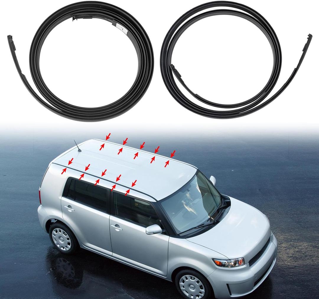 Roof Molding Drip Side Finish Stripe Driver Right Left Side Drop Weatherstrip Compatible with Scion Vehicle XB 2008 2009 2010 2011 2012 2013 2014 2015 Replaces# 75556-12171 75555-12161 (2PCS)