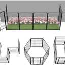 FXW Garden Fence Outdoor for the Yard  40in(H) x 13.6ft(L) Heavy Duty Metal Animal Barrier for Dog, No Dig Decorative Dog Fence, 6 Panels, Black