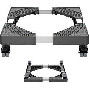 HQO LOVL Mini Fridge Stand with 4 Locking Wheels 15.7""-23.6"" Adjustable Dolly Washing Machine Stand Universal Stand Base for Furniture Portable Refrigerator Dryer Stand (Black)