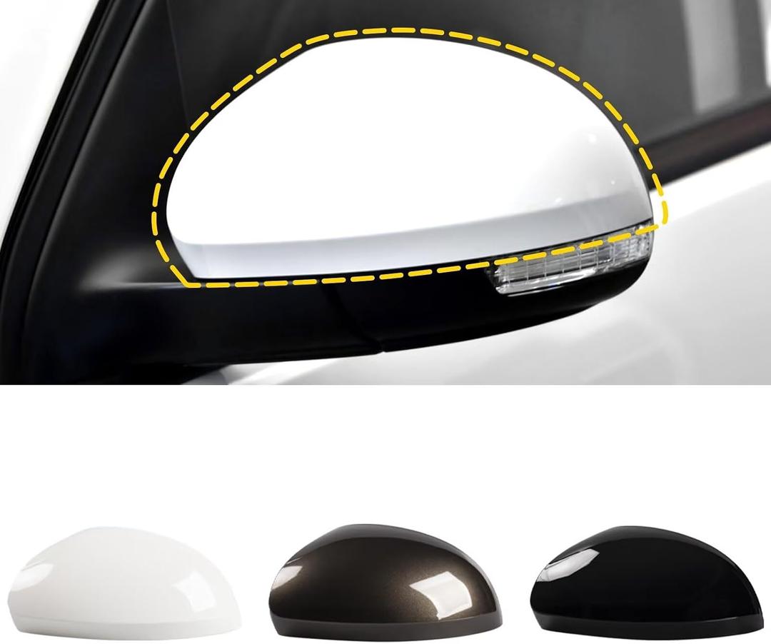 Car Door Side Rearview Mirror Cover Compatible With VW Tiguan 2009-2017 /Sharan 2012-2019 Side Mirror Cap Housing Rearview Mirror Protective Cover White Left Driver Side