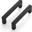 Goldenwarm 35 Pack 5 Inch Kitchen Square Cabinet Handles Matte Black Pulls Black Drawer Pulls Kitchen Cabinet Hardware for Cupboard Drawer Handles