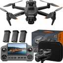 Drones with 8k Camera for adults 4k video,Drone with 4.5-inch LCD High-definition Large Display Screen Remote Control Quadcopter,3 Batteries, 5G HD Brushless GPS Drone Auto Return, Obstacle Avoidance 360 (Black)