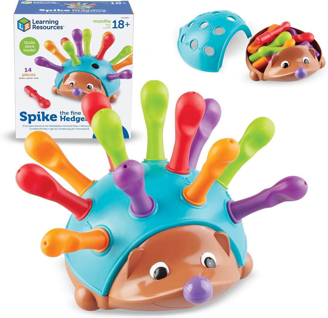 Learning Resources Spike The Fine Motor Hedgehog - Toddler Montessori Toys, Stacking Shape, Gifts For Boys And Girls, Sorting And Matching Skill Activities, Educational Games, Kindergarten