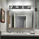 PRESDE 4-Light Bathroom Light Fixtures Over Mirror Matte Black LED Vanity Light for Bathroom Modern Bath Wall Lighting