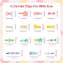 SAOROPEB 56 Pcs Hair Clips for Girls Toddler Hair Clips Cute Hair Accessories for Kids Candy Color Cartoon Design for Little Girls - Green Blue Yellow Pink