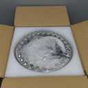 HOPGGIE 11.8 Inch Crystal Chandelier Modern Chandelier Light Mini Chandelier Semi Flush Mount Ceiling Light Fixture Small Chandelier for Bedroom Hallway Kitchen Foyer Closet (Chrome)