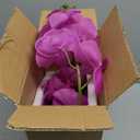 19" H Phalaenopsis Faux Orchid Plant Silk Orchid Centerpiece Artificial Floral Arrangement in Ceramic Pot (Fuchsia)