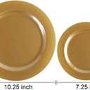 102 Pieces Solid Gold Disposable Plates, Gold Plastic Plates Premium Plastic Party Plates Includes: 51 Dinner Plate 10.25 Inch and 51 Salad/Dessert Plate 7.5 Inch for Wedding & Party