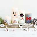 5 x 63pcs Snowman Face Stickers for Crafts Cute Christmas Ornaments Vinyl Snow Man Face Decals Xmas Winter Holiday Stickers for Window Glass Cups Balls Jars Wall Party Supplies Home Decoration(face63)