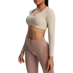 Aoxjox Long Sleeve Crop Tops for Women Define Sculpt Workout Cropped T Shirt Top (Large, 1 Mink) Aoxjox Long Sleeve Crop Tops for Women Define Sculpt Workout Cropped T Shirt Top (Large, 1 Mink)