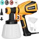 Paint Sprayer, 700W HVLP Spray with Cleaning & Blowing Joints, 4 Nozzles and 3 Patterns, Easy to Clean, for Furniture, Cabinets, Fence, Walls, Door, Garden Chairs etc. VF803 (Yellow)