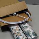 2pcs Flower Printed Small Drum Lamp Shades for Table Lamps Floor Lamps Wall Lamps.10"x10"x7" Barrel Lamp Shade for Home Decoration.Sipder Fitter Design.Easy Assembly.Fit harp and finial (not included)