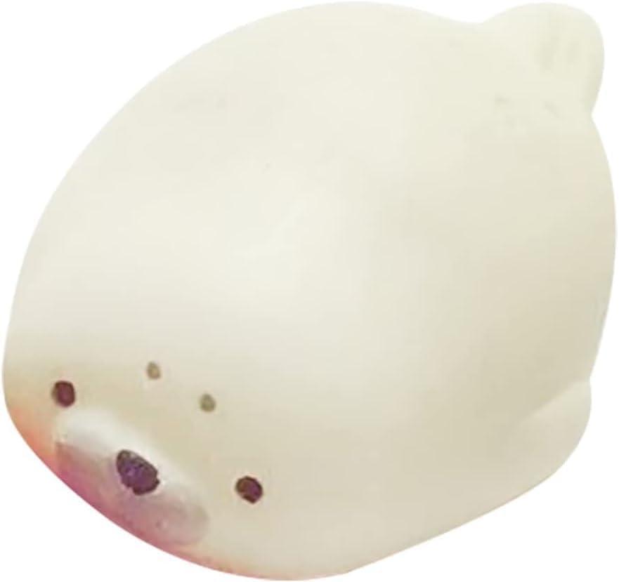 1Pc White Stress Relief Toys,Cute Soft White Seal Sensory Fidget Toys Squeeze Healing Toy Adult Gift Used to Relieve Stress,Christmas Birthday Gift(ZS183)