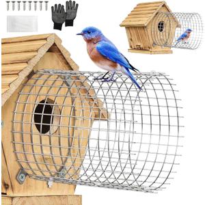 2Pcs Bluebird House Protector Guards, Stainless Bird House Entrance,Designed for The Secure of Eastern Bluebird Homes and Their Chicks (Round)