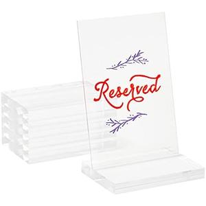 Okuna Outpost Clear Table Number Holders for Weddings, Acrylic Place Card Signs (6 Pack) Okuna Outpost Clear Table Number Holders for Weddings, Acrylic Place Card Signs (6 Pack)