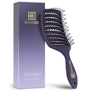 Pack of 1 Vented Detangling Brush for Wet or Dry, Thick, Coily, and Curly Hair | Curved Vent Brush for Blow Drying 