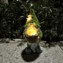 Garden Gnomes Statues, Outdoor Gnome Decorations for Yard Patio Lawn Porch, Home Decor Sculpture Figurine Holding Flower Basket Solar Lights, Cute Ornaments Ideal Gifts