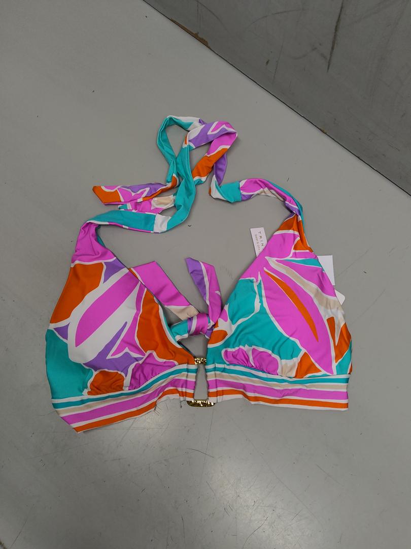 Trina Turk Women's Amalfi Triangle Bikini Top, Adjustable, Tie Back, Swimwear Separates
Size: 10