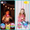 Itscolofy 4 Pack Easter Basket Stuffers for Kids Light Up Spinning Singing Tops with Flash, Easter Gifts for Toddler Boys Girls, Easter Eggs Toys, Easter Eggs Filled Goodie Bag Prize Party Favor