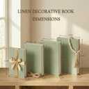 Decorative Books for Home Decor-Set of 4 Real Linen Decorative Books, Stacked Books with Wood Bead Garland, Jute Twine & Satin Ribbon, Neutral Modern Farmhouse & Boho Shelf Decor (Sage)
