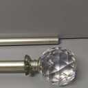 Acrylic Ball Finials Curtain Rod Set5/8" Treatment Single Curtain Rod28 to 48 InchGold,2pack (28-48" 2pack)