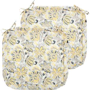 FUNHOME Outdoor Cushion Covers 24 x 24 x 4 inch,Set of 2,Replacement Square Seat Cushion Cover for Patio Furniture Chair,Water Resistant,Fade-Resistant Slipcover Only,No Insert(Yellow Flower)