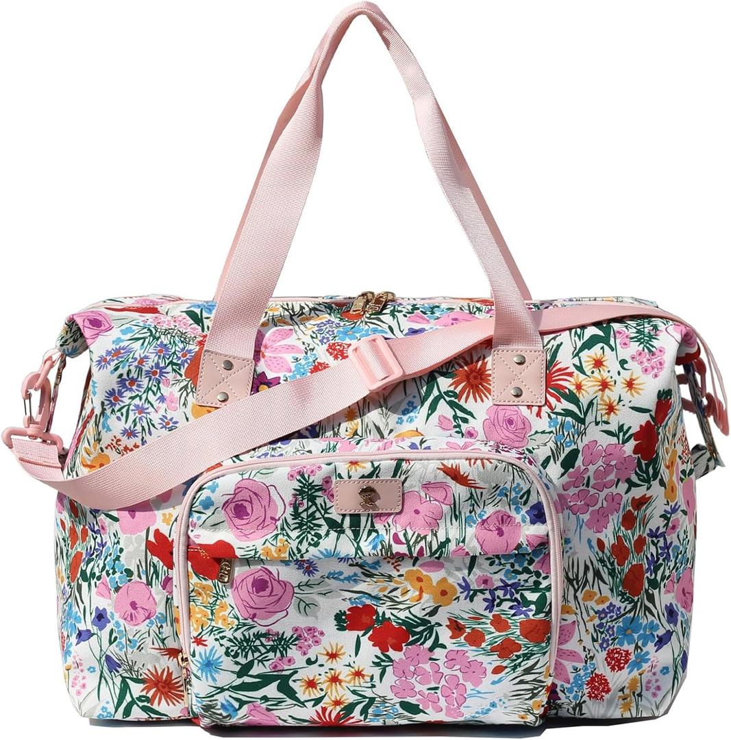 Diaper Bag Tote, Travel Overnight Carry-on Duffel Gym Bag, Multifunction Linen Canvas Dry Wet Maternity weekender