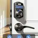 Veise Keyless Entry Door Lock with 2 Lever Handles - Electronic Keypad Deadbolt, Easy Installation Digital Smart Front Door Lock Set, Matte Black