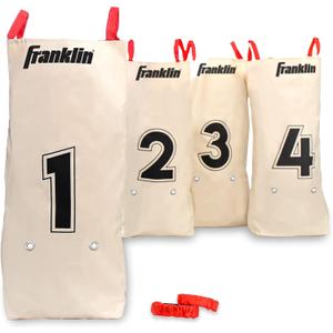 Franklin Sports Franklin Field Day Potato Sack Race Bags & 3-Legged Race Bands Game Kit - Great for Kids - 2 Games in 1