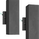 Ken & Ricky 2 Pack Dusk to Dawn Outdoor Lighting, Modern Exterior Lighting Fixtures, Aluminum Front Porch Light, Black Outdoor Wall Sconce with Glass Cover, KR3324-W-2PK-Black